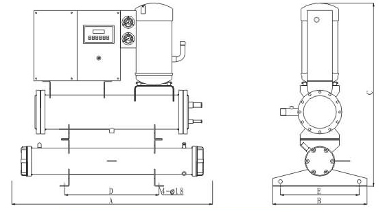 渦旋式水冷冷水機組外形尺寸