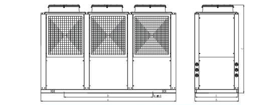 螺桿式風(fēng)冷熱泵機(jī)組外形尺寸